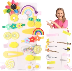 Set de agrafe colorate pentru păr, pentru fete, 14 bucăți