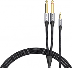 Cablu audio mini jack 3,5 mm la 2x jack 6,35 mm mascul de la Vention, 8m
