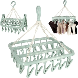 Umeraș universal din plastic cu 32 de cleme albastru