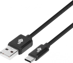Cablu textil USB-A la USB-C 1,5 m negru