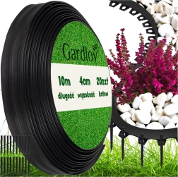 Bordură de grădină Gardlov 4 cm x 10 m neagră + 20 ancore