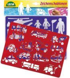 Șabloane de desen cu motive de mijloace de transport și oameni