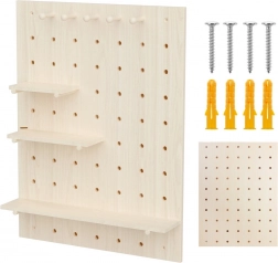 Pegboard de perete din lemn MACLEAN 60 × 80 cm, lemn deschis