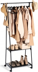 Cuier metalic pe roți pentru haine, 88 × 44 × 160 cm