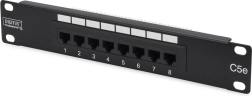 Patch panel 10" 8 porturi cat. 5e U/UTP 1U negru DIGITUS