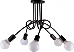 Candelabru modern de tavan 5x E27 – negru