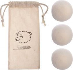 Bile din lână pentru uscător, 7 cm, 3 bucăți