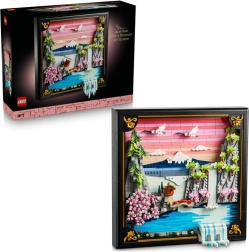 LEGO Art peisaj cu cireși – decorațiune japoneză 3D pentru perete