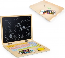 Laptop educativ din lemn cu tablă magnetică ECO TOYS