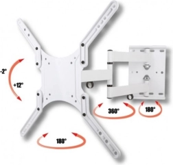 Suport de perete alb reglabil pentru LCD/LED 23 până la 55 inci