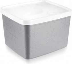 Cutie alimentară din plastic gri cu capac 1,1 l