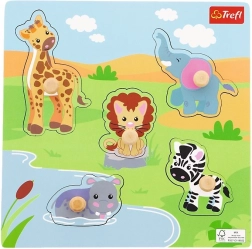 Puzzle mini din lemn Safari – 5 piese