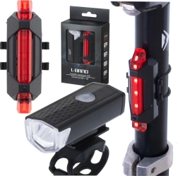 Set lumini LED pentru bicicletă față și spate USB