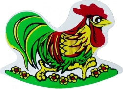 Leagăn din lemn în formă de cocoș pentru copii