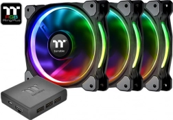 thermaltake riing 12 rgb plus tt premium edition, set de 3× ventilatoare de 120 mm