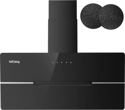 hotă ISEASY TV5290D4-CC-I2, înclinată, neagră, 90 cm