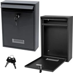 Cutie poștală din oțel galvanizat, neagră 32 × 21,5 × 8,5 cm