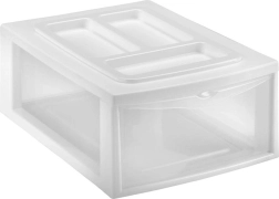 Raft din plastic cu sertar HEIDRUN 38 × 27 × 14 cm, mix de culori