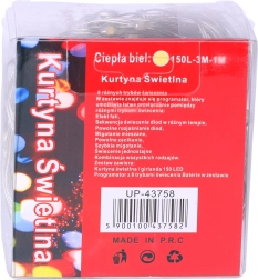 Cortină luminoasă pe baterii 3M - alb cald