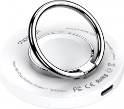 Încărcător wireless 2 în 1 cu suport Choetech (alb)