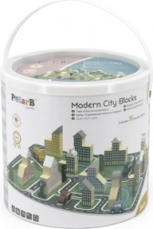 Set de construcție din lemn PolarB – oraș modern, 56 de piese