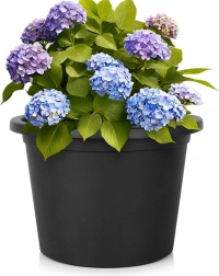 Ghiveci de grădină din plastic negru rotund 39 cm