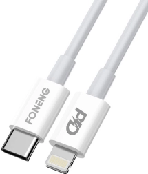 Cablu USB‑C la Lightning FONENG X31 2 m 3 A 20 W alb