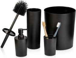 Set de baie negru Vilde, 4 piese