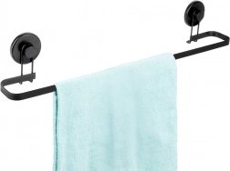 Suport pentru prosoape din metal negru cu ventuze 60 cm