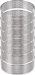 Inele perforate din oțel inoxidabil pentru tarte 7 cm, set 6 buc
