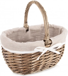 Coș de picnic din nuiele cu căptușeală textilă 32,5 × 24 × 32 cm