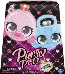 Purse Pets brelocuri pentru geantă 2-pack – talismane animale de lux cu ochi mobili