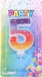 Lumânare de petrecere numărul 5 Stele