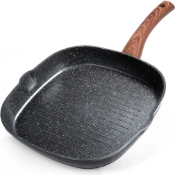 Tigaie grill pătrată din granit BLACK&WOOD 28 × 28 cm
