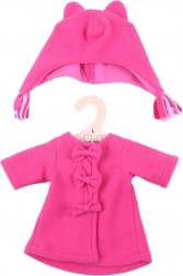 Jachetă roz cu căciuliță pentru păpușă 38 cm BIGJIGS TOYS