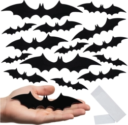 Ruhhy autocolante 3D cu lilieci pentru Halloween 56 buc.