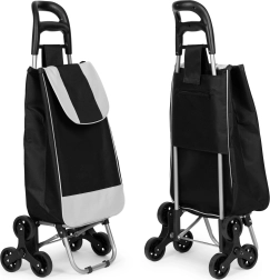 Cărucior de cumpărături ModernHome, negru, geantă de 25l, 6 roți, cadru metalic