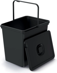 Coș de gunoi Systema Basic Flap 23 l – negru reciclat