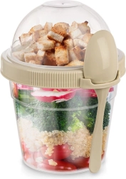 Pahar pentru iaurt cu linguriță și bol pentru müsli 400 ml