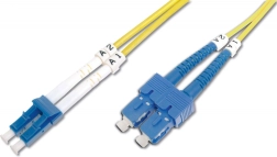 Patch cord optic FO LC/SC duplex SM 9/125 OS2 LSOH 1m galben