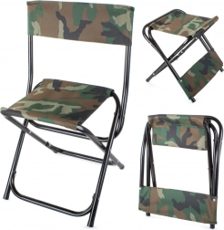 Scaun pescăresc pliabil pentru camping camo mare