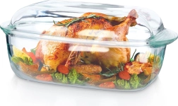 Vas de sticlă termorezistentă cu capac 3 + 1,5 l
