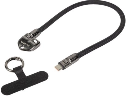 Cablu Lanberg USB-C cu breloc și buclă 30 cm 240 W negru