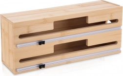 Dispozitiv dublu din bambus pentru dozarea foliilor 2‑în‑1