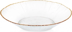 Bol pentru salată din sticlă cu margine aurie 20,5 cm, 500 ml