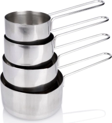 Set de căni gradate din inox pentru bucătărie, 4 bucăți