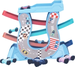 Autopistă cu rampe și 4 mini mașini