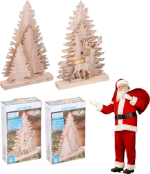 Brad de Crăciun 25 cm cu 10 lumini LED GRUNDIG