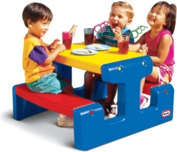 Măsuță de picnic pentru copii LITTLE TIKES Jr cu bănci – albastră