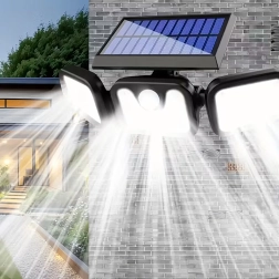 Lampă LED solară de exterior cu 74 de LED-uri și senzor de mișcare - 1 bucată